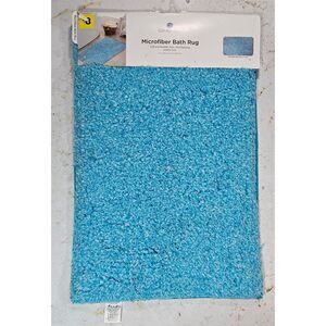 Comfort Bay Blue Microfiber Bath Rug 17x26 Non-Skid Backing NEW